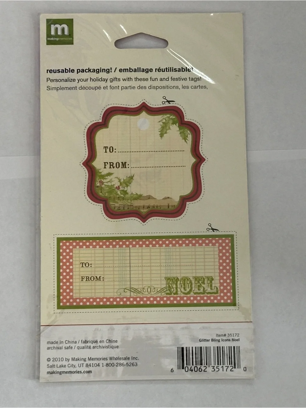 NWT Making Memories Noel Christmas Glitter Bling Icons Stickers Snow Flake Holly